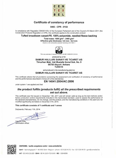 Samur hali sertifikalari1